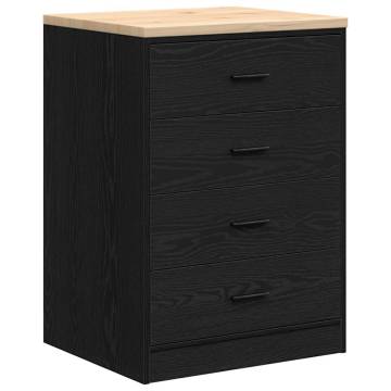 Garage Storage Cabinet Black 60x51x85 cm - Durable Pine Wood