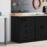 Garage Storage Cabinet Black 60x51x85 cm - Durable Pine Wood