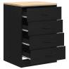 Garage Storage Cabinet Black 60x51x85 cm - Durable Pine Wood