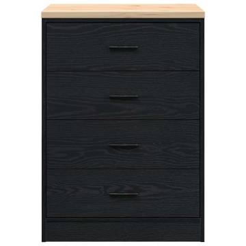 Garage Storage Cabinet Black 60x51x85 cm - Durable Pine Wood