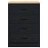 Garage Storage Cabinet Black 60x51x85 cm - Durable Pine Wood