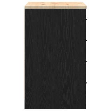 Garage Storage Cabinet Black 60x51x85 cm - Durable Pine Wood