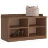  Hallway Bench SANDNES 87x40x50 cm Solid Wood Pine Colour wallnut 