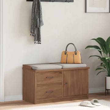 Hallway Bench SANDNES - Solid Pine Wood Storage Solution