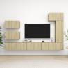 8 Piece TV Cabinet Set Sonoma Oak Engineered Wood Colour sonoma oak Quantity in Package 8 Width 60 cm 