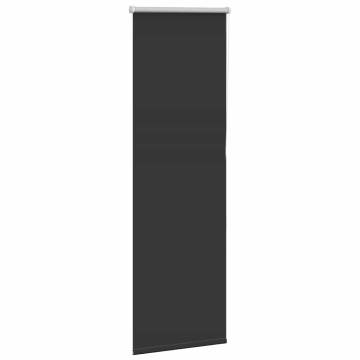 Black Roller Blind 50x130 cm - Blackout Privacy & Light Control