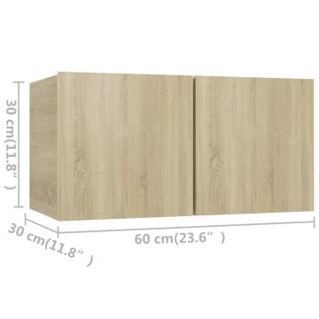 8 Piece TV Cabinet Set - Sonoma Oak Engineered Wood | HipoMarket