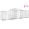 Arched Gabion Baskets 17 pcs | Galvanised Iron Garden Barriers