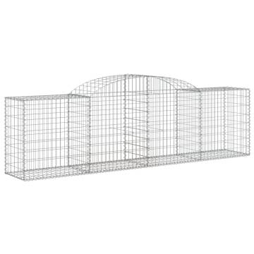 Arched Gabion Baskets 17 pcs | Galvanised Iron Garden Barriers