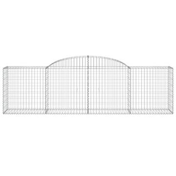 Arched Gabion Baskets 17 pcs | Galvanised Iron Garden Barriers