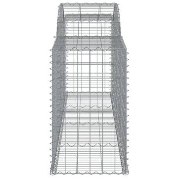 Arched Gabion Baskets 17 pcs | Galvanised Iron Garden Barriers