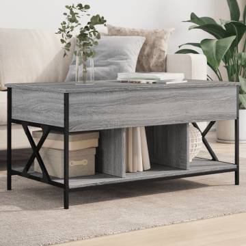 Stylish Grey Sonoma Coffee Table | Durable & Elegant 100x55x50 cm