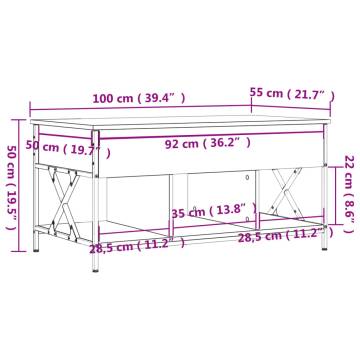 Stylish Grey Sonoma Coffee Table | Durable & Elegant 100x55x50 cm