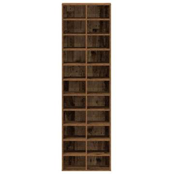 Elegant Shoe Cabinet in Old Wood - 54x34x183 cm