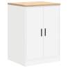 Garage Storage Cabinet White 60x51 cm - Solid Wood Pine