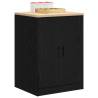 Garage Storage Cabinet Black - Solid Wood Pine 60x51x85 cm