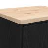 Garage Storage Cabinet Black - Solid Wood Pine 60x51x85 cm