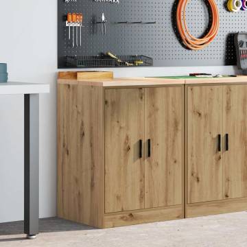 Garage Storage Cabinet Artisan Oak - Solid Pine Wood