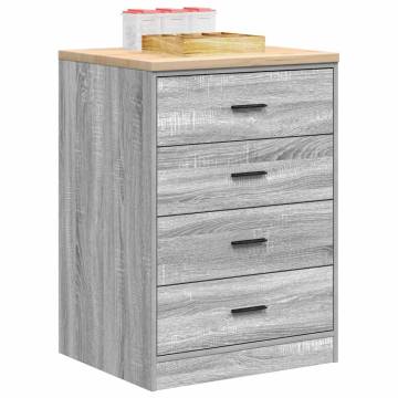 Garage Storage Cabinet Grey Sonoma - Durable Pinewood Design