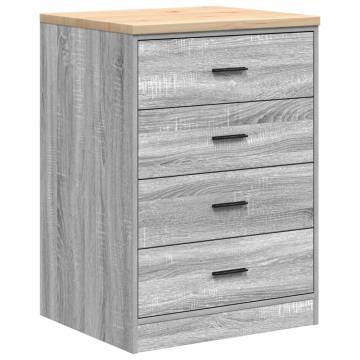 Garage Storage Cabinet Grey Sonoma - Durable Pinewood Design