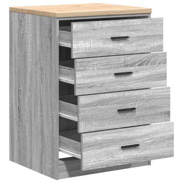 Garage Storage Cabinet Grey Sonoma - Durable Pinewood Design