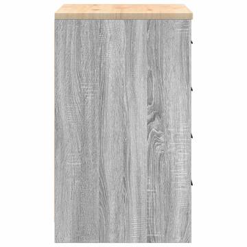 Garage Storage Cabinet Grey Sonoma - Durable Pinewood Design