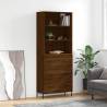 Highboard Brown Oak 69.5x34x180 cm Engineered Wood Colour brown oak Quantity in Package 1 Model 3 drawers 