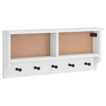 Wall-mounted Coat Rack SANDNES White | Solid Pine Storage