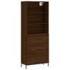 Elegant Highboard Brown Oak - 69.5x34x180 cm | HipoMarket UK