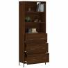 Elegant Highboard Brown Oak - 69.5x34x180 cm | HipoMarket UK