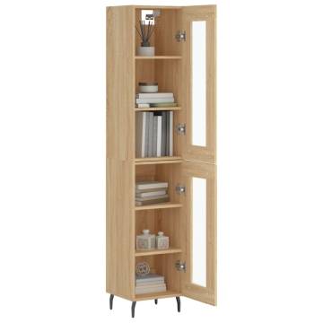 Highboard Sonoma Oak - Stylish Engineered Wood Storage Cabinet