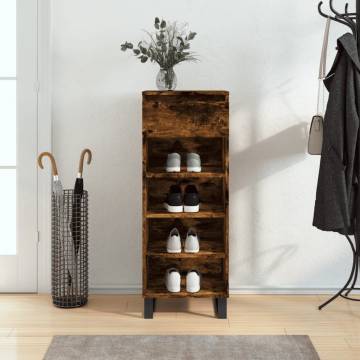 Shoe Cabinet Smoked Oak - Stylish Storage Solution | Hipomarket