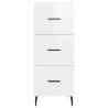 Stylish Highboard High Gloss White - 34.5x34x180 cm | Hipo Market