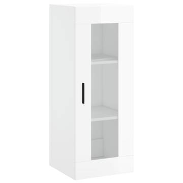 Stylish Highboard High Gloss White - 34.5x34x180 cm | Hipo Market