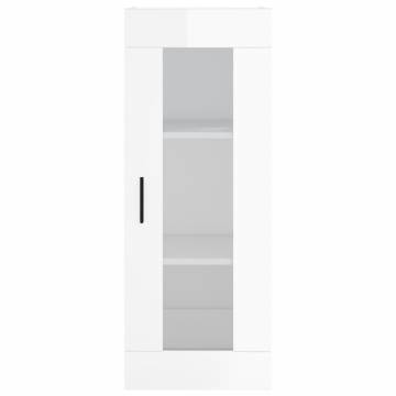 Stylish Highboard High Gloss White - 34.5x34x180 cm | Hipo Market