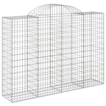 Arched Gabion Baskets - 10 pcs Galvanised Iron | HipoMarket UK