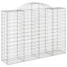 Arched Gabion Baskets - 10 pcs Galvanised Iron | HipoMarket UK