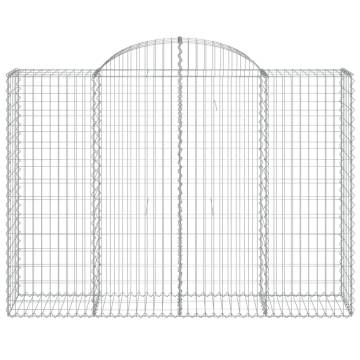 Arched Gabion Baskets - 10 pcs Galvanised Iron | HipoMarket UK