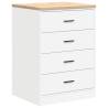 Garage Storage Cabinet White - 60x51x85 cm Solid Wood Pine