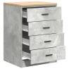 Garage Storage Cabinet Concrete Grey - Durable Pinewood Design