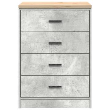 Garage Storage Cabinet Concrete Grey - Durable Pinewood Design