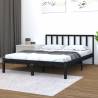 Bed Frame Black Solid Wood Pine 150x200 cm King Size Colour black Size 150 x 200 cm 