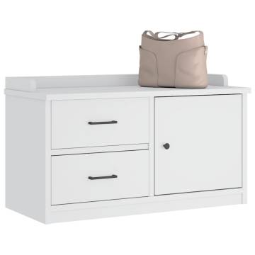 Hallway Bench SANDNES White - Solid Pinewood Storage Seat