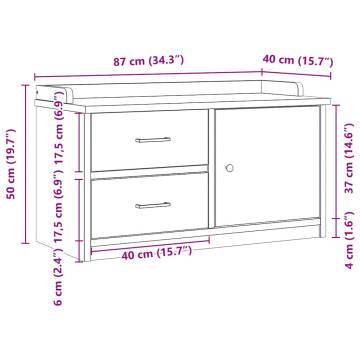 Hallway Bench SANDNES White - Solid Pinewood Storage Seat