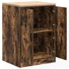 Garage Storage Cabinet Smoked Oak - Durable Pine 60x51x85 cm