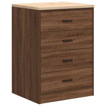 Garage Storage Cabinet Brown Oak - Solid Wood - 60x51x85 cm