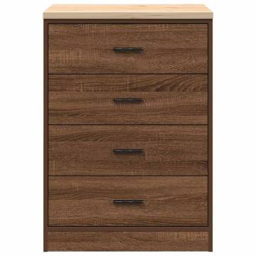 Garage Storage Cabinet Brown Oak - Solid Wood - 60x51x85 cm