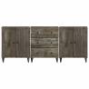 3 Piece Light Grey Sideboards - Solid Wood Mango | HipoMarket