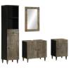 4 Piece Bathroom Furniture Set - Solid Wood Mango | HipoMarket