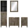 4 Piece Bathroom Furniture Set - Solid Wood Mango | HipoMarket